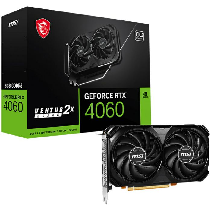 Grafička MSI GeForce RTX4060 Ventus 2X Black OC, 8GB GDDR6