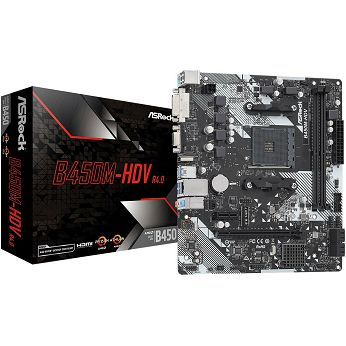 Matična ploča ASRock B450M-HDV R4.0, AMD AM4, Micro ATX